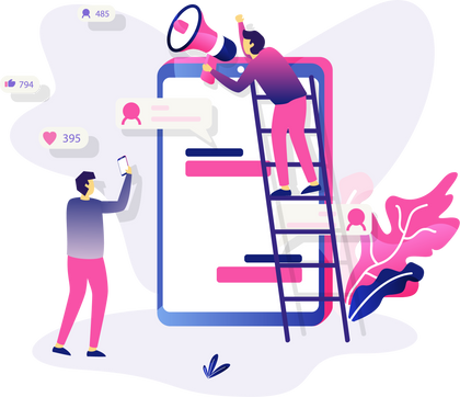 Mobile Marketing Flat Illustration